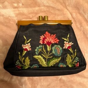 Vintage embroidered clutch